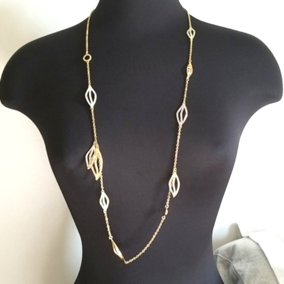 Coach Gold Rhinestone Leaf Necklace - Picture 1 of 6